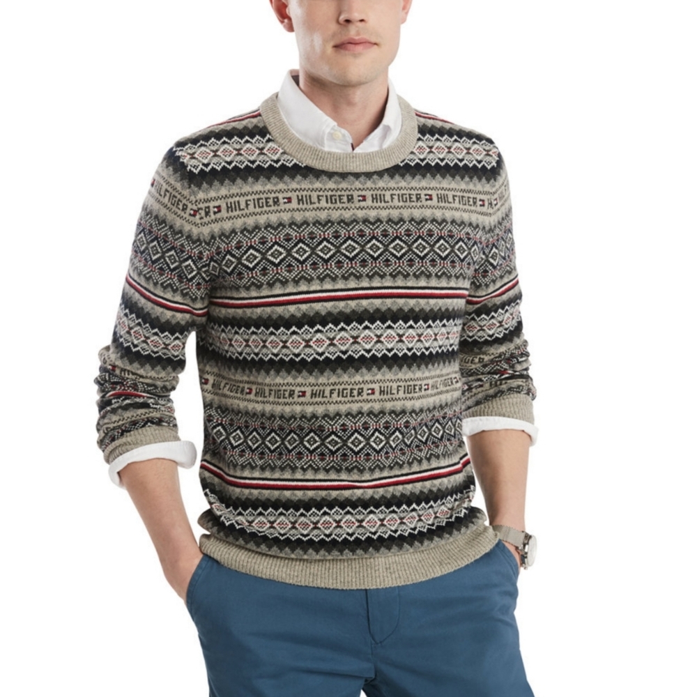 NWT Tommy Hilfiger Luxury Blend Holiday crew neck Sweater Sz M